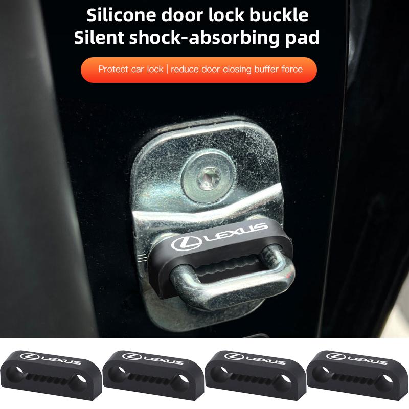 4Pcs Silicone Door Lock Buckle Silent Shock-absorbing Pad For Lexus F SPORT GS GX IS LS LX CT LC RC LBX NX RX 350h 450h UX 300eKT6