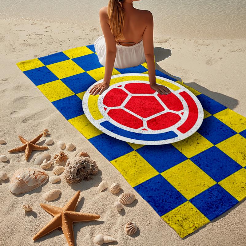 Colombian Soccer Federation Microfiber Beach Towel, Lightweight And Quick-Dry, for Summer Travel, Beach Essential, Swimming Pool