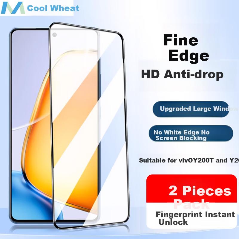 MAIKUQI Tempered Glass Screen Protector for Vivo Y200T/Y200i Universal Phones, HD Full Coverage Anti-Fingerprint Glass Film - 2 Pack