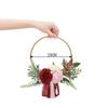 Bridesmaid Gold Hoop Bouquet for Wedding Bridal Shower Ceremony Artificial Rose Flower Hoop Wreath Front Door Wall Decoration