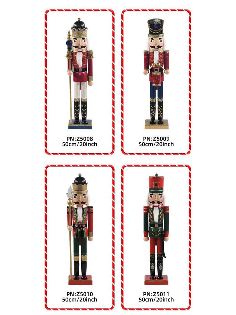 20-Inch Wooden Nutcracker Puppet for Christmas Home Decoration