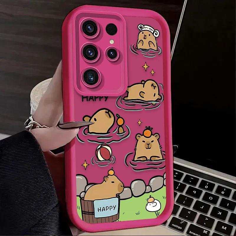 Милая Капибара Вечеринка Для Чехла Samsung Galaxy S24 S23 S22 S21 Ultra Fe A55 A54 A53 A52 A35 A25 A15 A14 5G Телефон Y2k Обложка