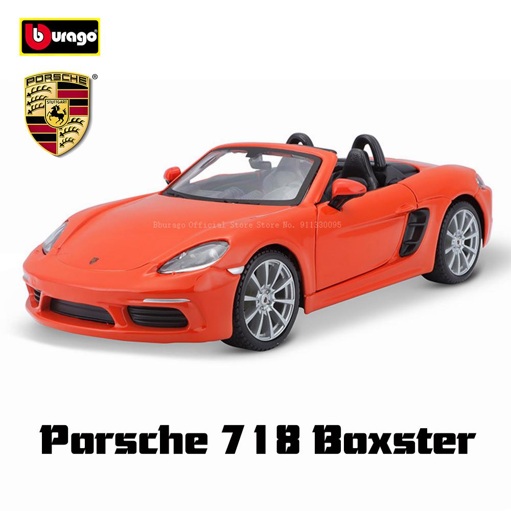 AABKO1 Bburago 1:24 Porsche 911 GT3 Taycan Turbo S 718 Boxster simulation alloy car model crafts decoration collection toy tools gift