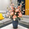 Искусственный букет пионов в вазе в стиле легкой роскоши для декора дома или столовой. Скандинавская композиция.
