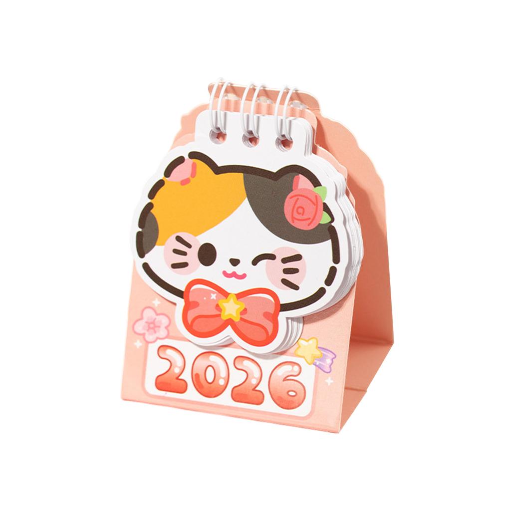 2026 год Маленький котенок Календарь Настольный органайзер для заметок Четкая печать Компактный планировщик с котятами Ежедневник Настольный календарь
