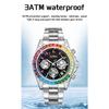 Rainbow Diamond Chronograph Men's Watch Six Pin Quartz Movement Waterproof Calendar Night Light Luxury Men's Watch
