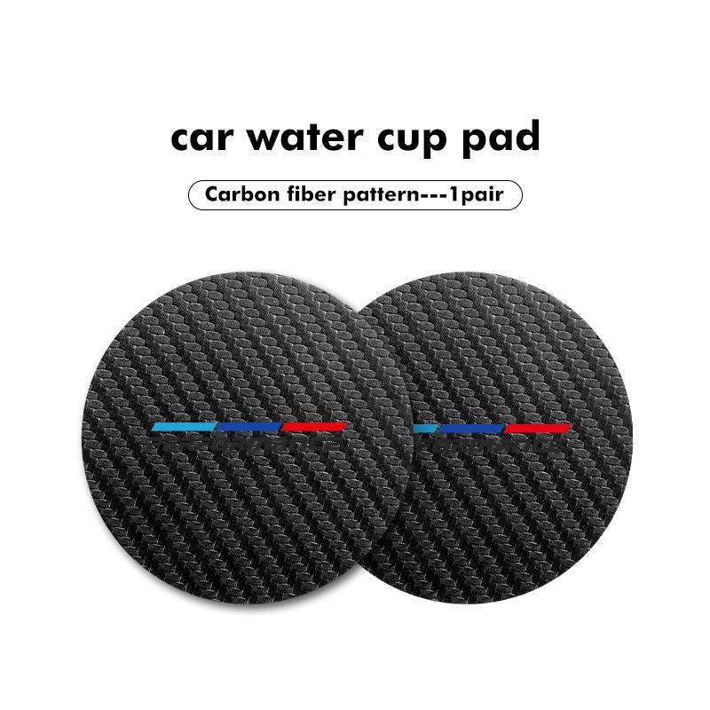 WQQ23 2pcs Car Coaster Water Cup Holder Anti-Slip Pads Accessories For BMW 1 3 5 7 Series M F01 F20 F10 F13 E52 E53 E60 E93