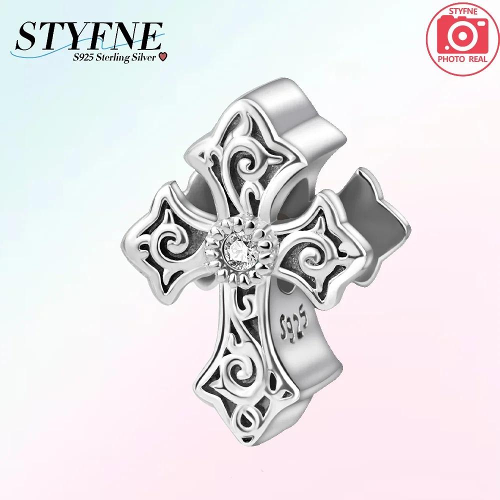 Blue Copper Beads Zircon Sunflower Purple Blue Cross Charms Fit Original Pendant Bracelet Women Jewelry