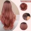 LOUIS FERRE Средняя часть, длинные натуральные волнистые парики из синтетических волос, косплей, розовые парики с омбре для черно-белых женщин, термостойкие парики