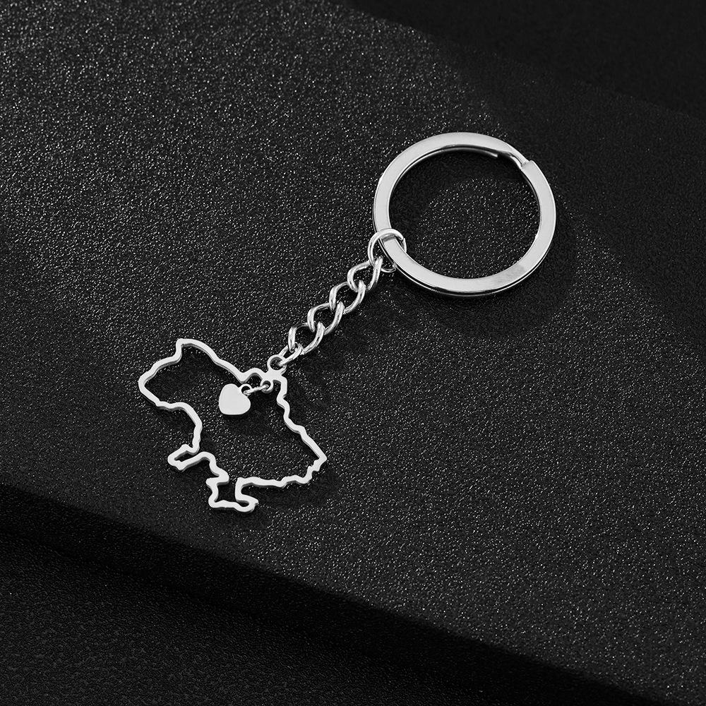 Popular Ukraine Emblem Pendant Keychain In Titanium Steel - Unisex Fashion Accessory