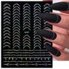 Маникюрные аксессуары, полосатая лента, кривые слайдеры для ногтей, 3D наклейки для ногтей, полосатые линии, наклейки для ногтей