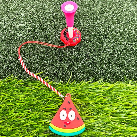 Пластиковый держатель для гольф-ти с защитой от потери, дизайн «пончик», кольцо для гольф-ти с ремешком, мультяшный дизайн фруктов, предотвращение потери ти, аксессуар для гольфа для мужчин и женщин