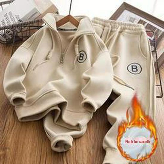 2024 Модный спортивный костюм для мальчиков с толстовкой: Свободный крой для всех размеров, идеально подходит для весны, осени и зимы