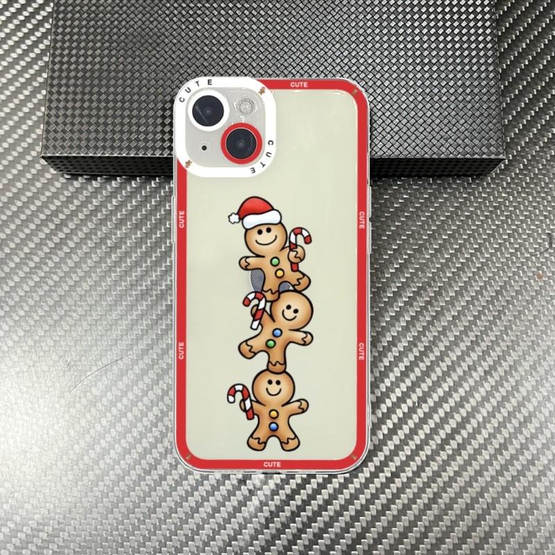 New Year Gifts Snow Elk Merry Christmas Phone Case for IPhone 13 12 11 14 Pro Max Mini 14 Plus 12MINI Creative Transparent Cover