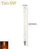 T20 E14 Bulb Led Tube Bulbs Vintage Filament COB Bulb 220V 240V 3W 4W 6W Tubular Antique Lamp T20 2700K Warm White Glass Shell