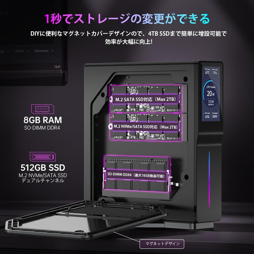 Мини-ПК 12-го поколения N97, чем мини-ПК, 4 потока, макс. SSD 2 ТБ, расширяемый Windows 11 Pro Мини-компьютер Heat xx Экран [Быстрее N150] Ядра/4 3,6 ГГц
