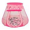 Selonis Play Tent 105x90cm/100 Balls Castle House Pop Up Ballpit Plastic Balls for Kids, Pink:pearl-grey-transpa-powder Pink