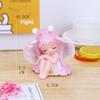Pink Purple Resin Girl Ornaments Vinyl Garden Decorative Figure Angel Statuette  Home Decoration