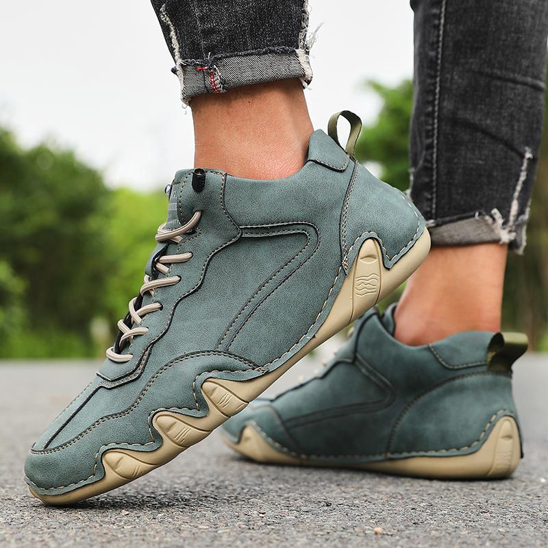 Мужские повседневные кожаные модные лоферы на одну ногу, брендовые кроссовки, туфли-лодочки, походные ботинки, ковбойские ботинки для мужчин, ботильоны 2025