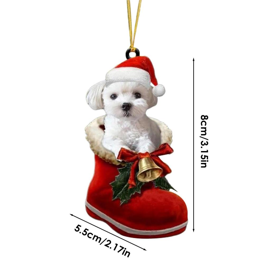 Cute Puppy Christmas Tree Hanging Ornaments Dog Shaped Stocking Pendants Christmas Decorations For Home Xmas Gifts New Year 2025