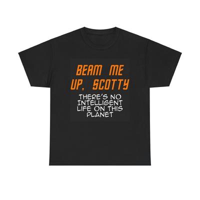 Майка Beam Me Up Scotty Смешная Ретро Винтажная Графическая 90-х Унисекс Тяжелый Хлопок