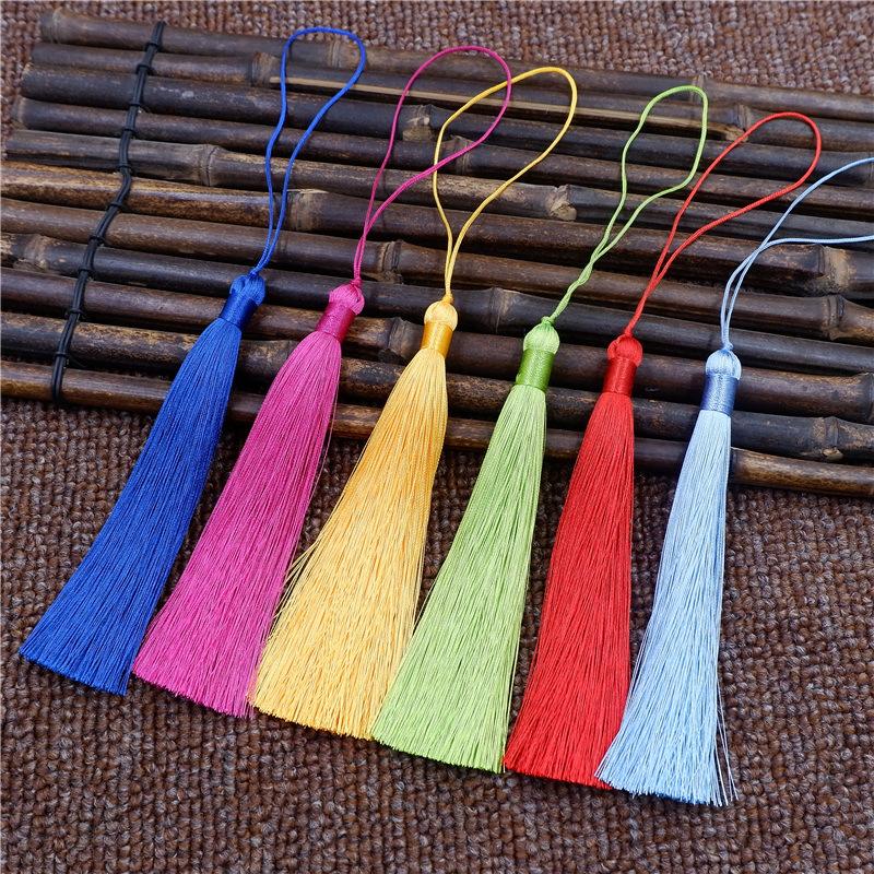 12 см ледяной шелковый бахрома Suizi антикварный длинный подвесной веер с шипами древний ципао ханфу бахрома кулон ручной работы аксессуары