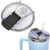 Tumbler Lid with Straw Hole Transparent Good Sealing Dustproof Splash Resistant Cup Lid Cover Replacement Cup Accessories