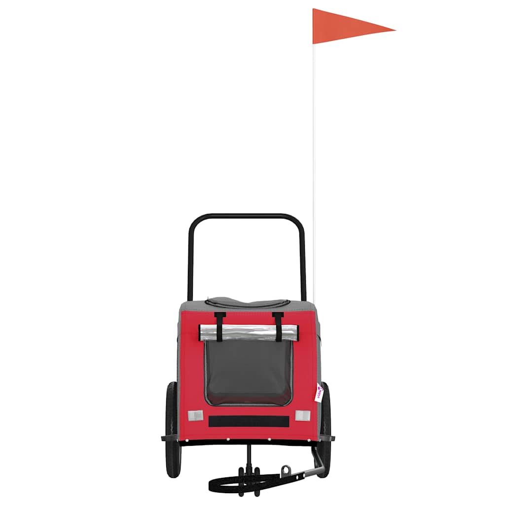 Pet Bicycle Trailer in Red and Grey 125 x 53 x 54 cm