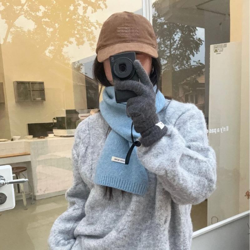 Winter Scarf Atmosphere New Solid Color Versatile Fashion Warm Neck Protection Scarf Scarf Shawl Dual-purpose