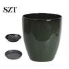 Lightweight Monstera Planter Deep Flower Pot Imitation Ceramic Plant with Drainage Hole Resin Stylish Office Holder Saucer for Indoor Outdoor