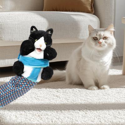 1 шт/2 шт кошка кукла борец игрушка интерактивные мягкие игрушки ручная кукла с жесткой подкладкой для безопасной игры кошка кукла борец игрушка для борьбы от скуки