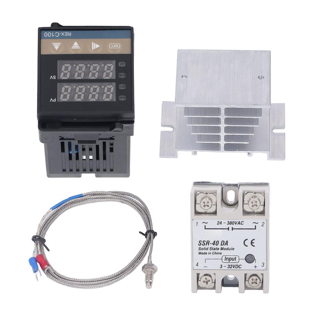 Комплект ПИД-регуляторов температуры 0?400 градусов по Цельсию Водонепроницаемый Высокоточный Регулятор Температуры REX C100 для