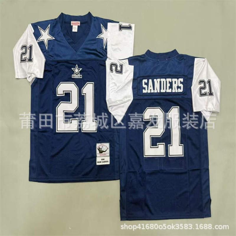 Dallas Cowboys Retro NFL Football Jersey Mens Cotton Embroidered Team Sport Shirt Fan Wear