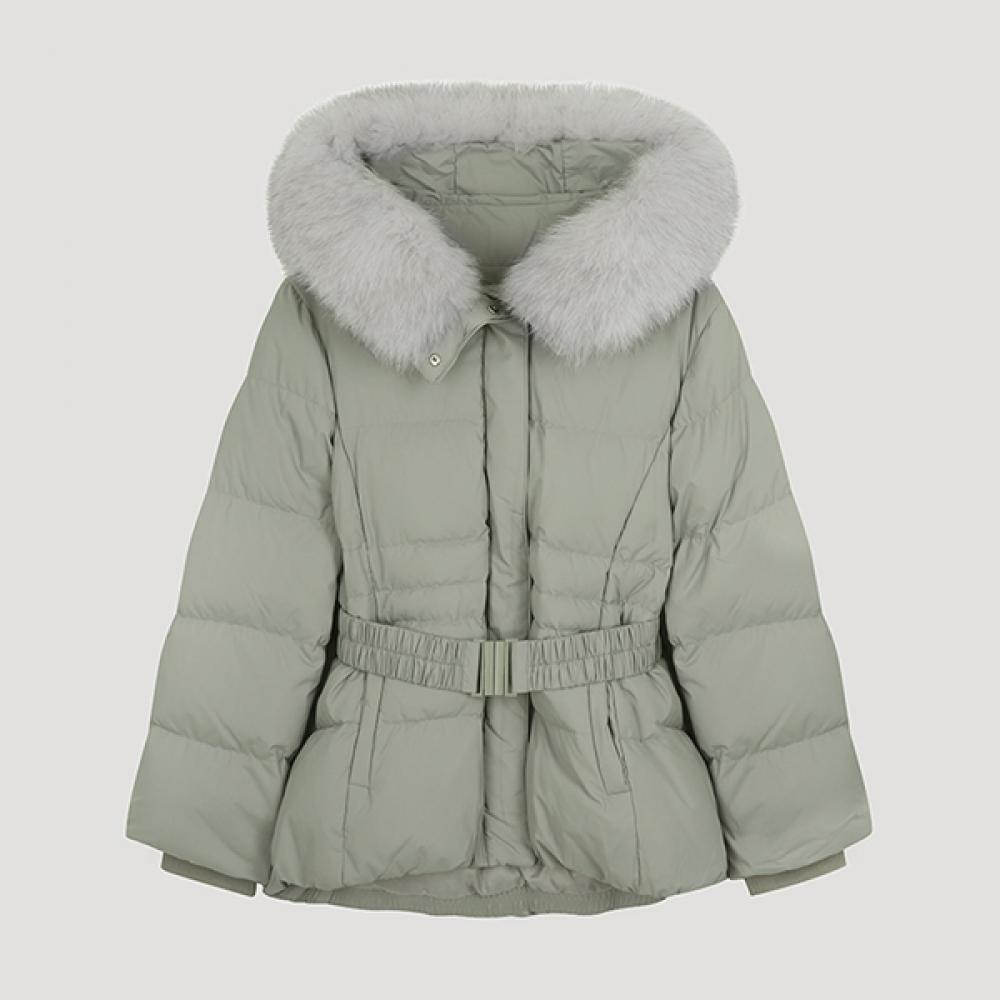 She S miSS Джемпер из меха лисы с поясом и утиным пухом SSdjpo42030 Lk