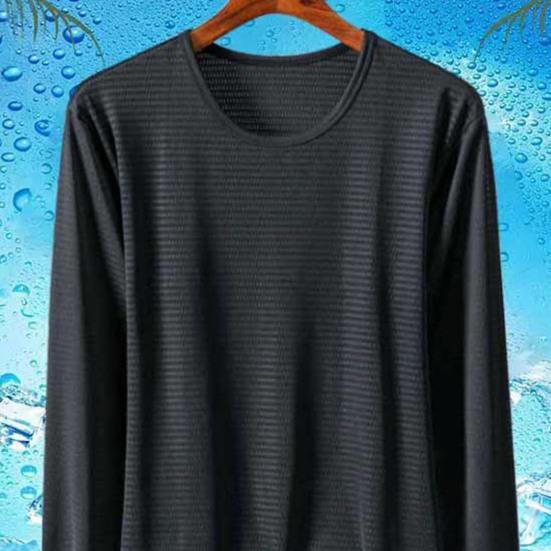 Мужская футболка с длинным рукавом, дышащая, охлаждающая, сетчатая, свободного кроя, летняя, для защиты от солнца, для спорта, отдыха, улицы