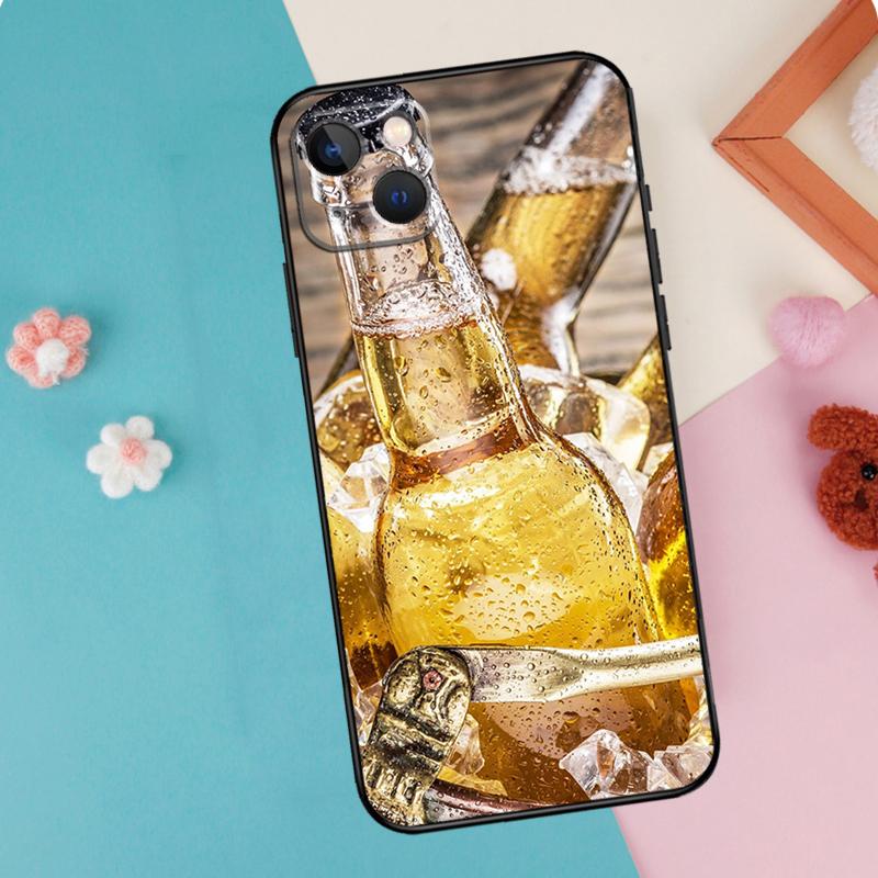 Beer Phone Case For iPhone 16 15 13 12 11 14 Pro Max Plus Mini XR 16e Funda Silicone Back Cover