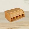 Bread Box with Lid Container Space Saving Wood Bin Holder for Coffee Shop Pantry