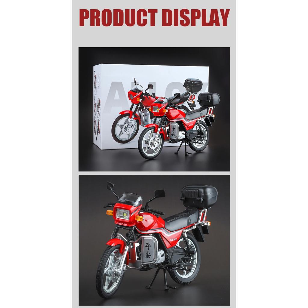 1/12 SUZUKI GS125 King Классический Мотоцикл Сплав Литая Модель Звук и Свет Симуляция Коллекции Хобби Ретро Ностальгия Серия