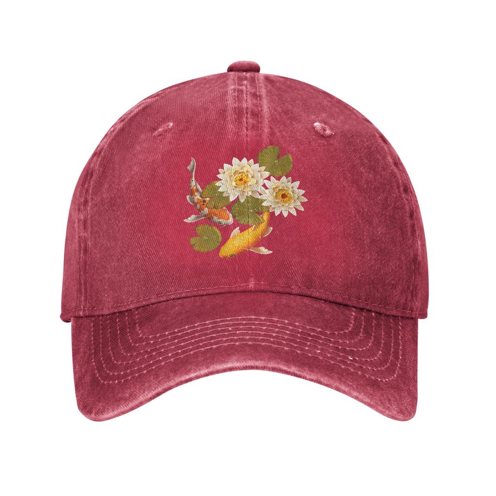 Japanese Koi Fish Japan Butterfly Baseball Cap Vintage Distressed Washed Snapback Cap Unisex Outdoor Adjustable Hats Cap
