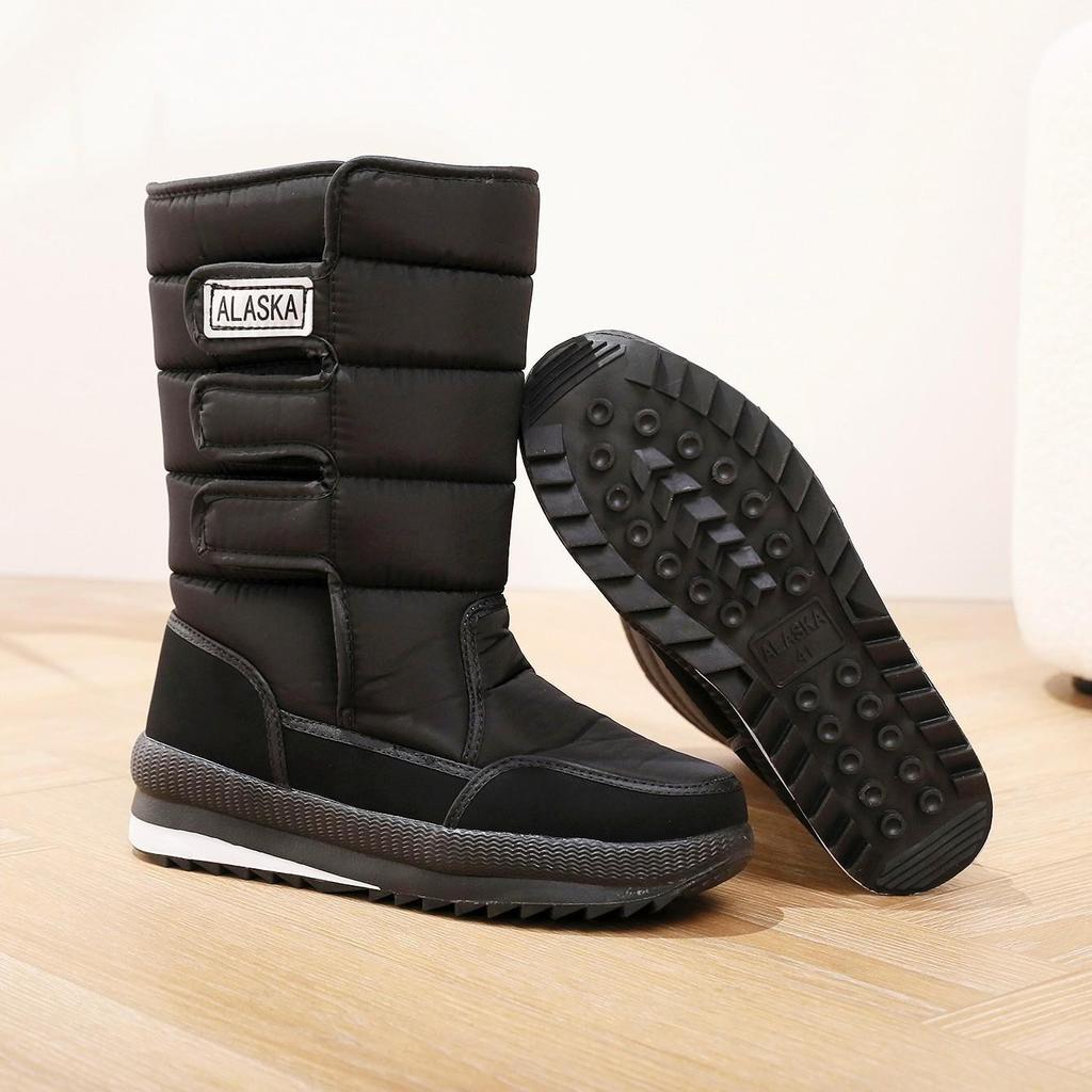 2024 Men's Waterproof Non-Slip Snow Boots - Warm, Thick, Velvet Lined for Middle-Aged & Elderly