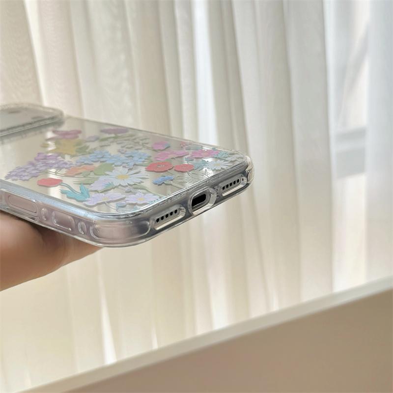Новый Чехол для Телефона с Цветами в Виде Зеркала Для iPhone 16 Pro 15 14 Pro Max 15 Promax Чехол-Подставка Ударопрочные Чехлы Девочка