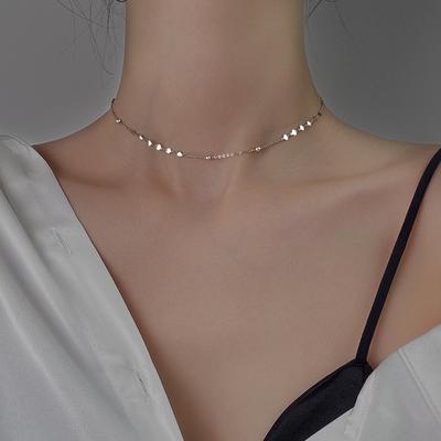 Серебряное колье-чокер 925 пробы, простая элегантная цепочка на ключицы для женщин, подарок на день рождения, изысканное украшение