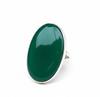 Green Onyx Oval Cabochon Gemstone Ring, 925 Sterling Silver, Large Statement Cocktail Ring for Women