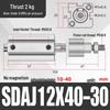 Adjustable Stroke Pneumatic Thin Cylinder - Piston Rod Sizes: 16/20/25/32/40/63