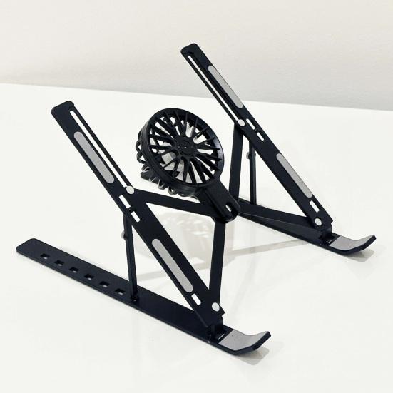 Подставка для ноутбука из алюминиевого сплава с вентилятором для отвода тепла, портативная, складная, легкая, сверхпрочная, металлическая, настольная, держатель-подставка для планшетного компьютера