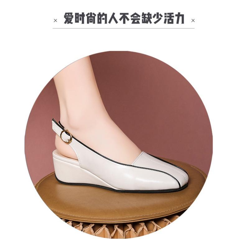 Новые однотонные босоножки на танкетке с мягкой подошвой и мягким верхом для женщин