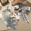 Ribbon Ink Painting Silk Scarf Long Ancient Hair Band Elegant Long Silk Scarf  Lady