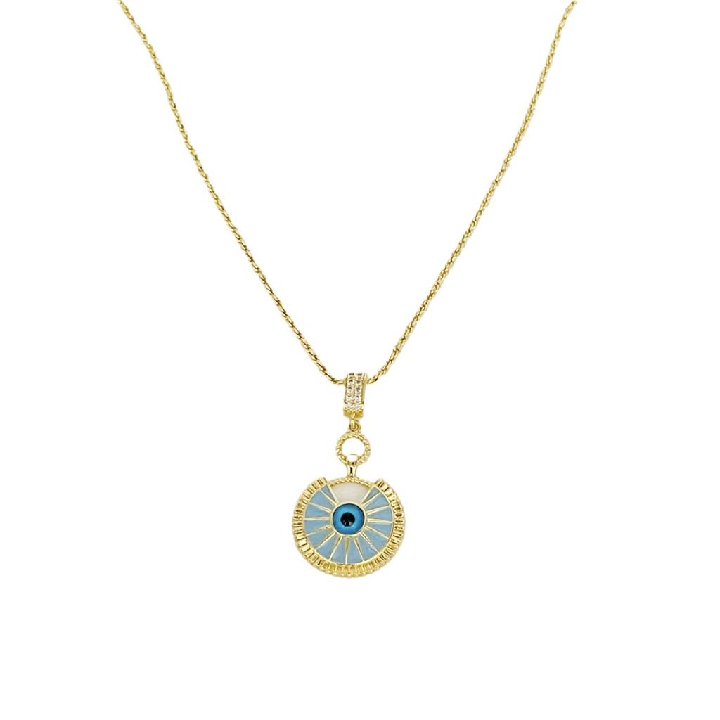 Necklace Copper Gold Plated Necklace Turkish Devil'S Eye Pendant Personality Fashion Necklace Women