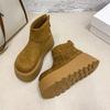 Женские зимние ботинки на толстой подошве, увеличивающие рост, новые осенне-зимние бархатные теплые модные ботинки Мартина, нескользящие хлопковые ботинки
