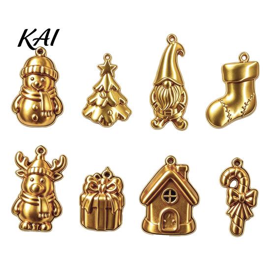 Matte Gold Tree Decorations 8Pcs Mini Christmas Ornaments, Gnome Sock Hanging Decor, Tiny Festive Home Decor Ornaments Xmas Accessories for